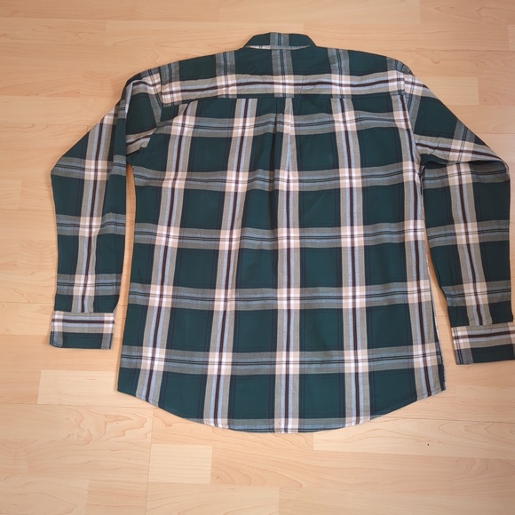 Abercrombie & Fitch Men’s Green Plaid Long Sleeve Button Down Shirt - Picture 4 of 14